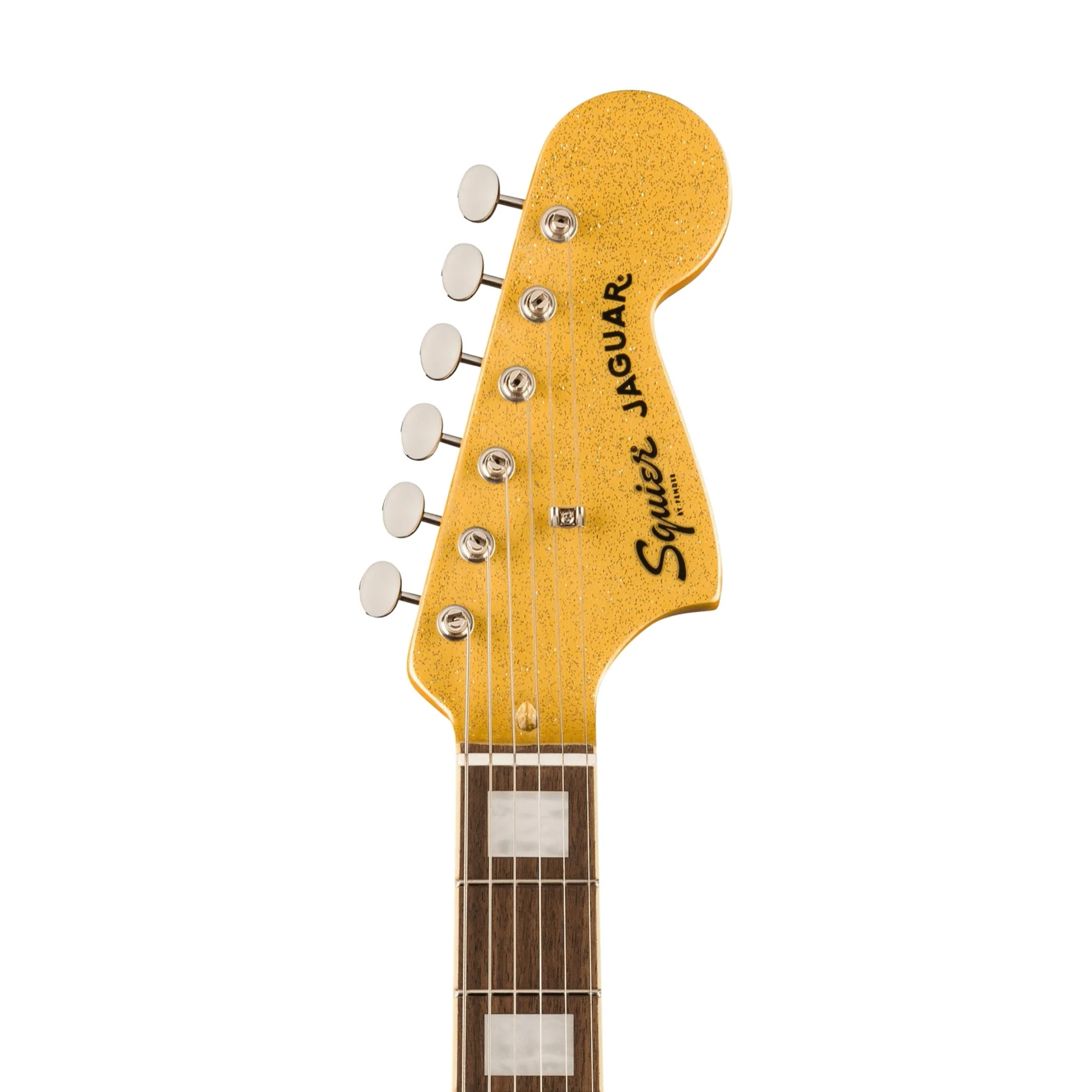 Squier FSR Classic Vibe 70s Jaguar Electric Guitar, Laurel FB, Gold Sparkle - Image 4