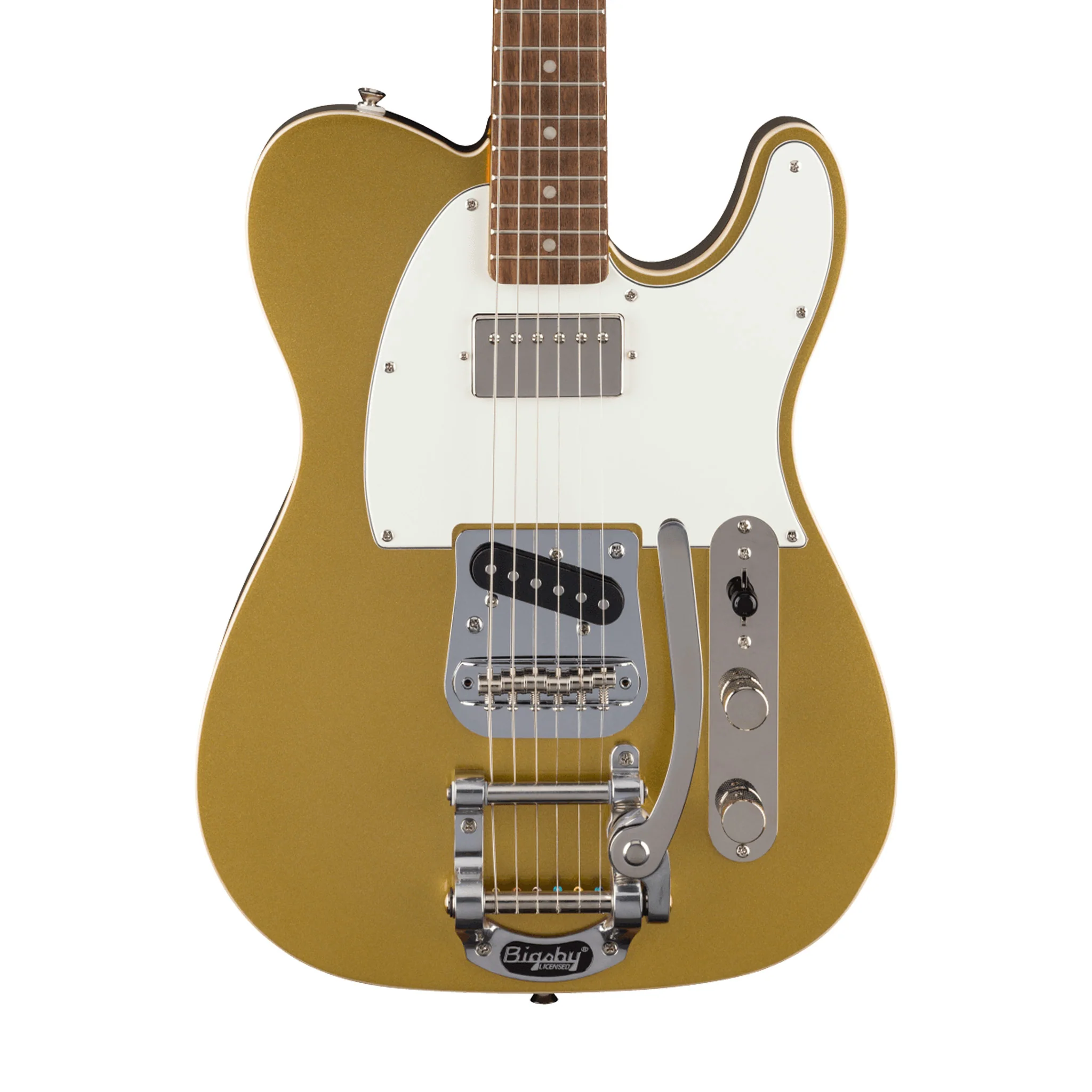 Squier FSR Classic Vibe Custom Telecaster SH Electric Guitar w/Bigsby, Aztec Gold - Image 3