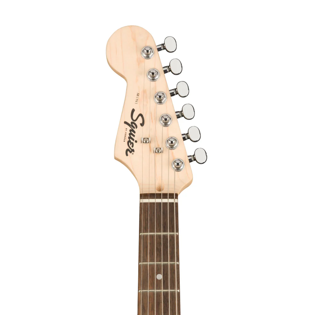 Squier Mini Stratocaster Left-Handed Electric Guitar, Laurel FB, Black - Image 6