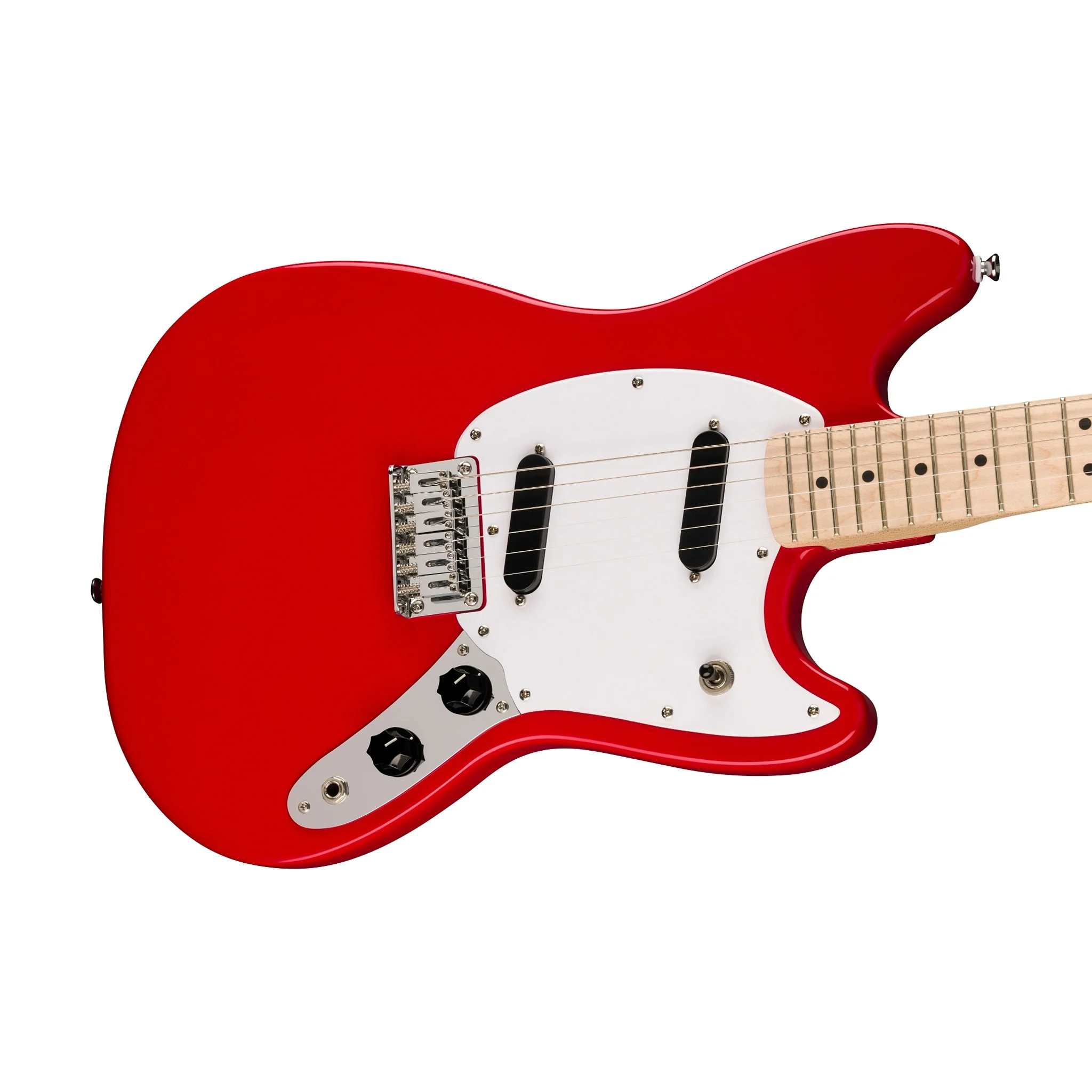 Squier Sonic Mustang Electric Guitar w/White Pickguard, Maple FB, Torino Red - Image 5