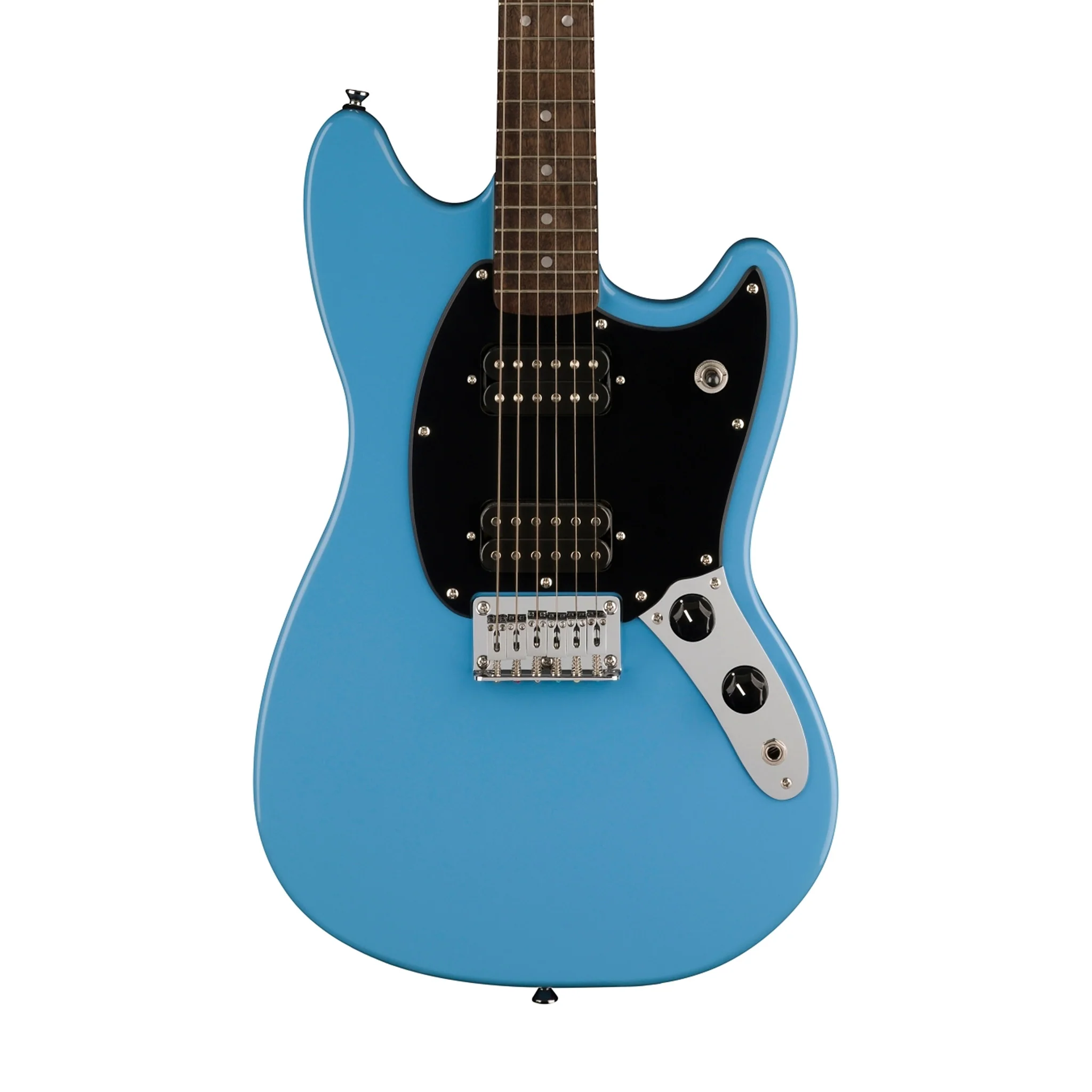 Squier Sonic Mustang HH Electric Guitar w/Black Pickguard, Laurel FB, California Blue - Image 3