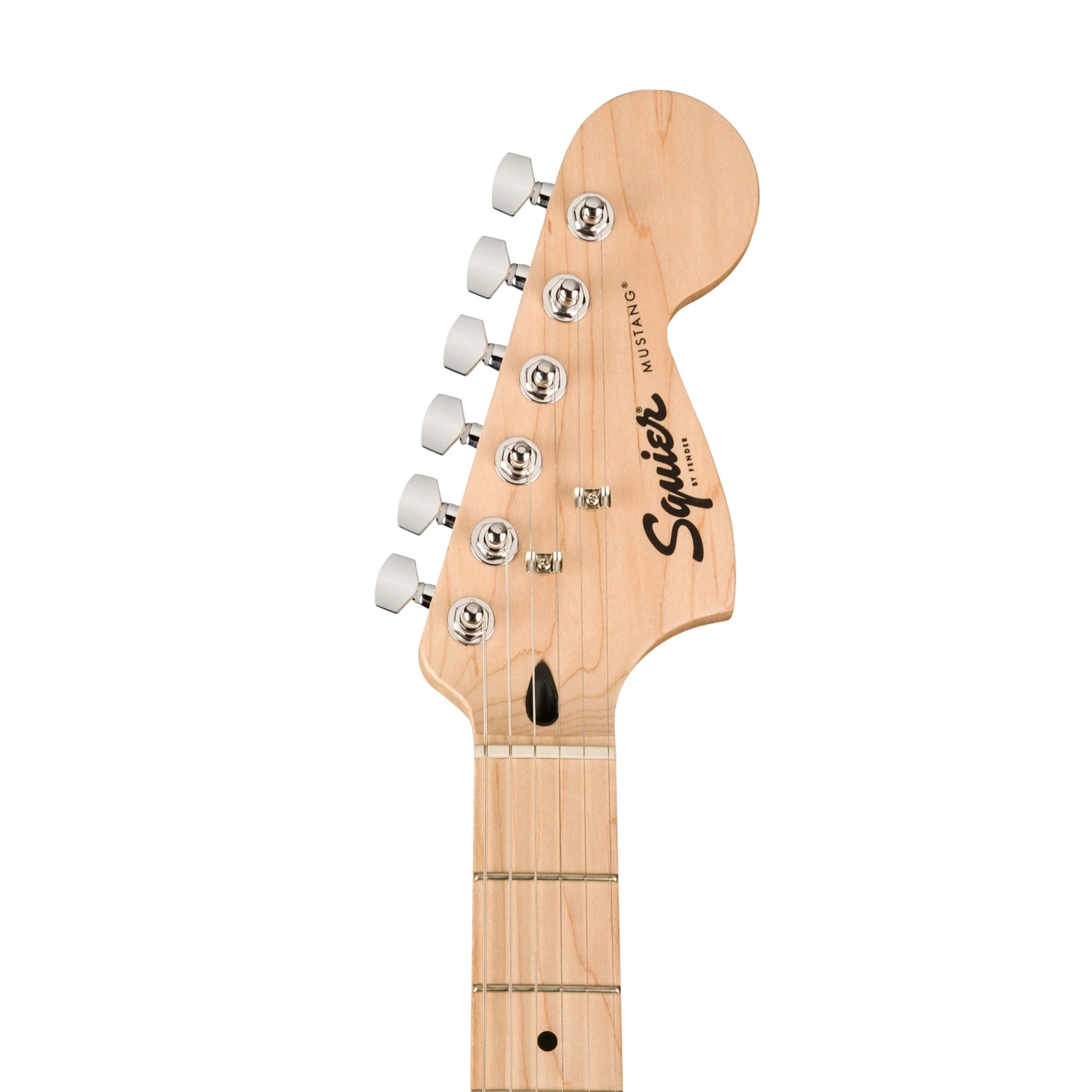 Squier Sonic Mustang HH Electric Guitar w/White Pickguard, Maple FB, Flash Pink - Image 6
