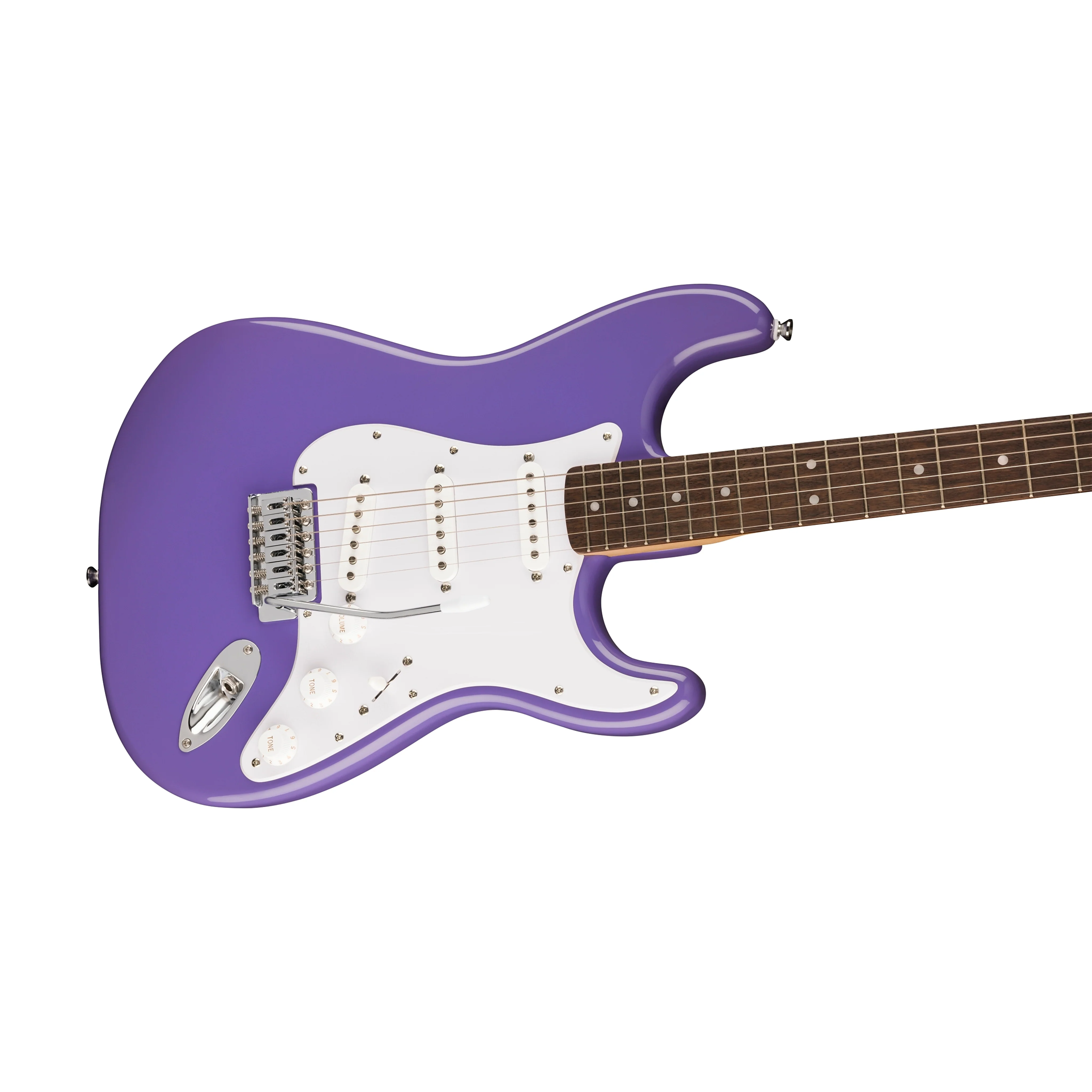 Squier Sonic Stratocaster Electric Guitar w/White Pickguard, Laurel FB, Ultraviolet - Image 3