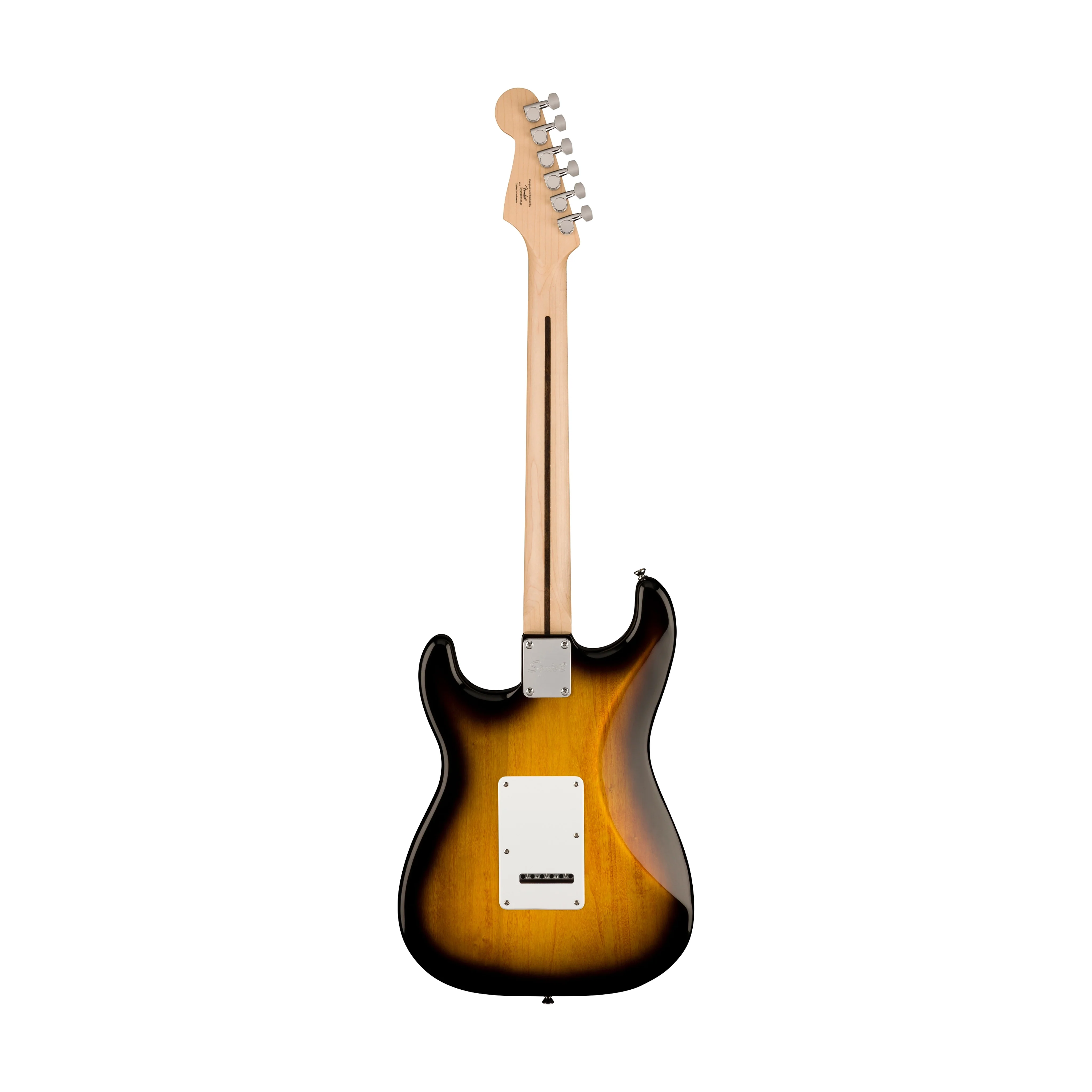 Squier Sonic Stratocaster Electric Guitar w/White Pickguard, Maple FB, 2-Color Sunburst - Image 2