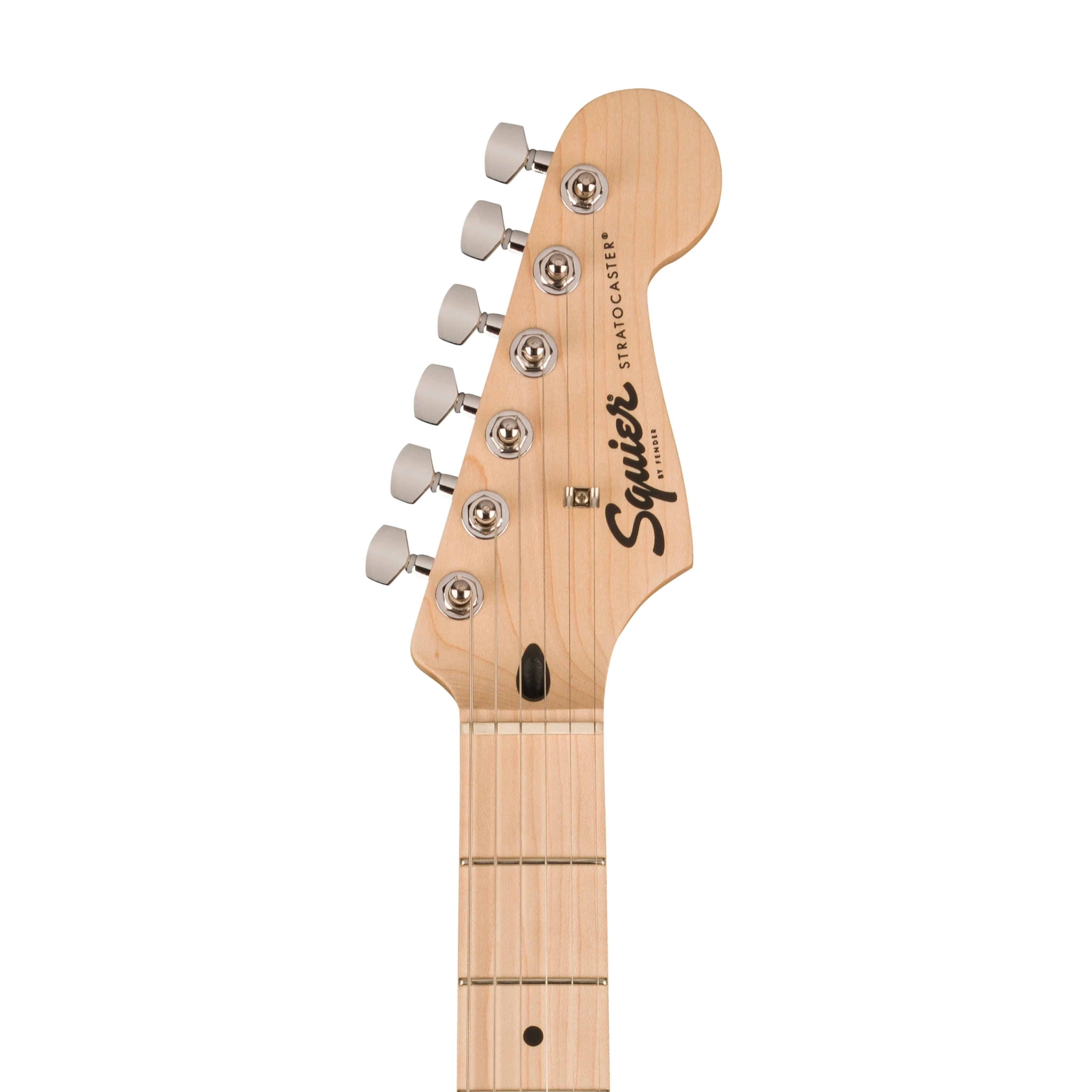Squier Sonic Stratocaster Electric Guitar w/White Pickguard, Maple FB, 2-Color Sunburst - Image 4