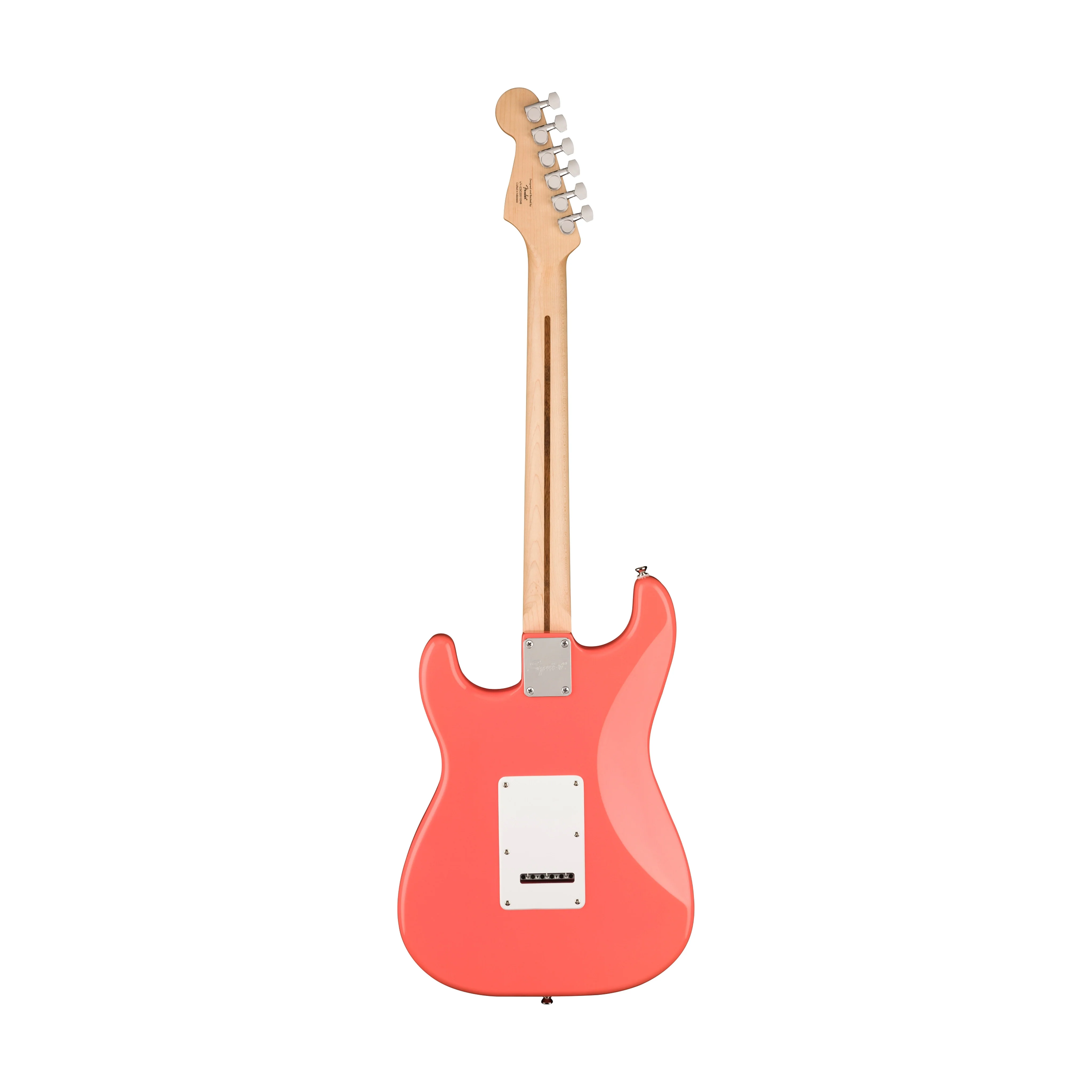 Squier Sonic Stratocaster HSS Electric Guitar w/White Pickguard, Maple FB, Tahitian Coral - Image 2