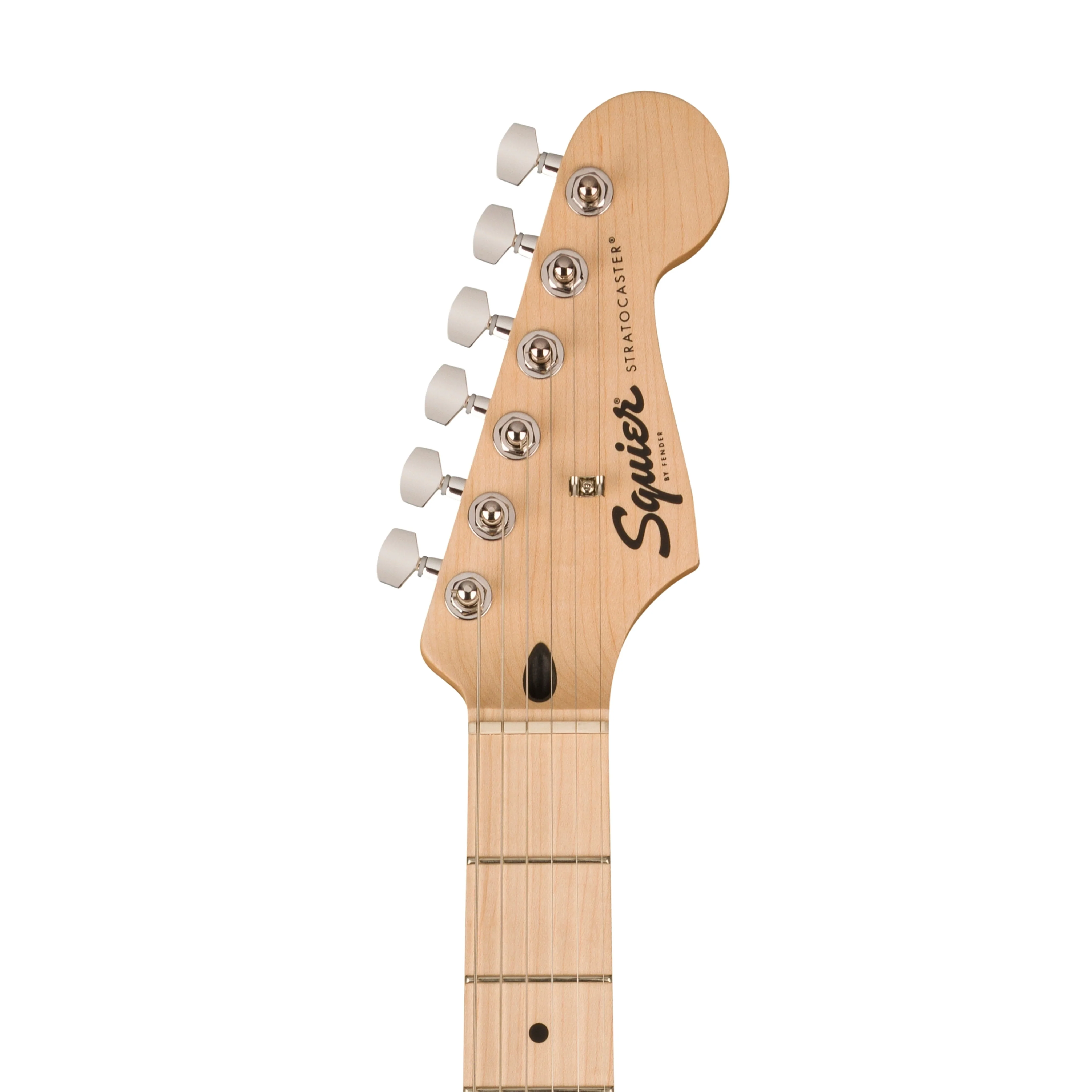Squier Sonic Stratocaster HSS Electric Guitar w/White Pickguard, Maple FB, Tahitian Coral - Image 4