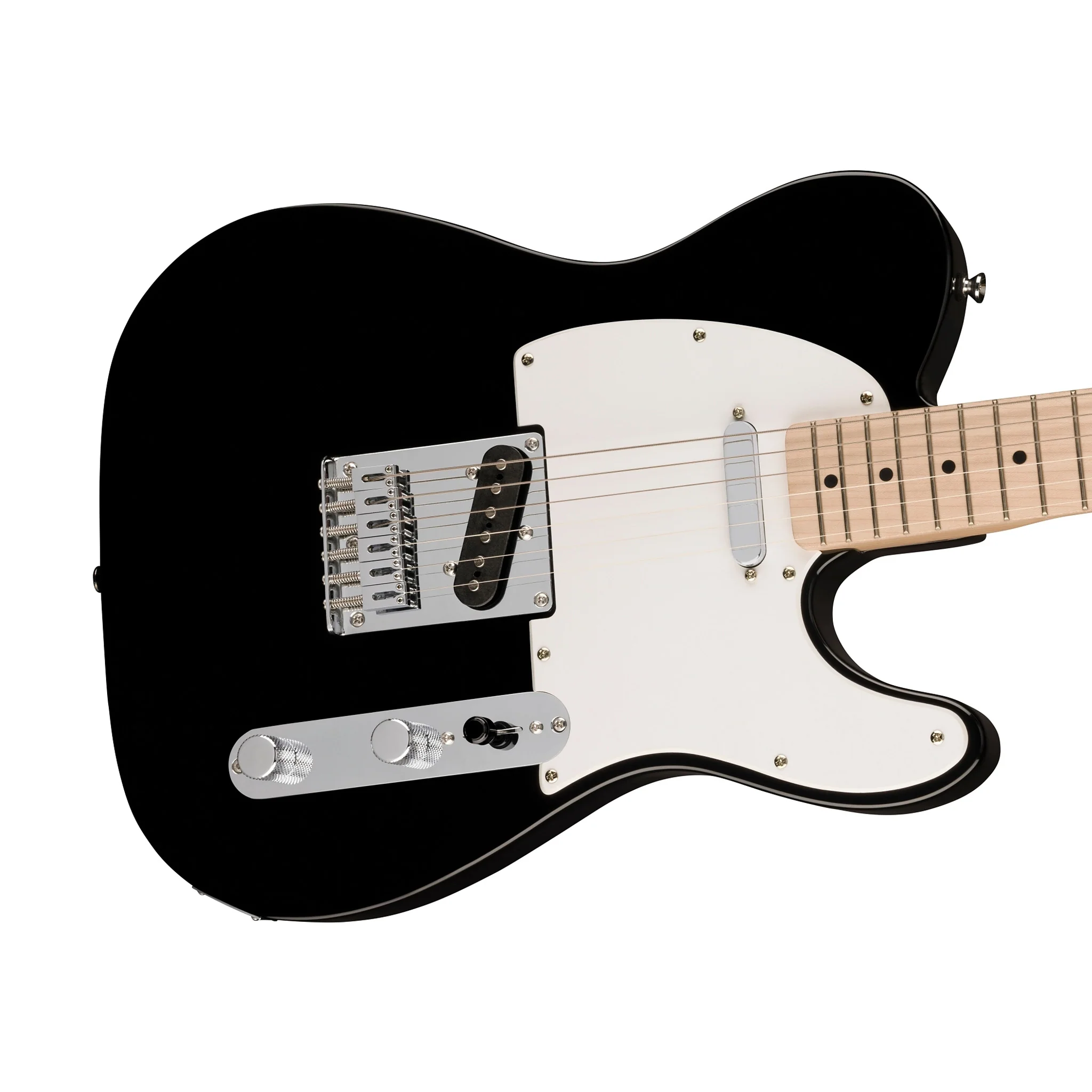 Squier Sonic Telecaster Electric Guitar w/White Pickguard, Maple FB, Black - Image 5
